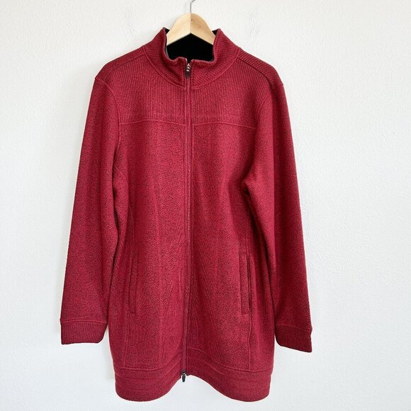 Aventura Jacket Red Kinsley Fleece Lined Swacket Longline - Picture 1 of 11